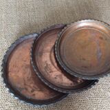 Series of 3 copper trays