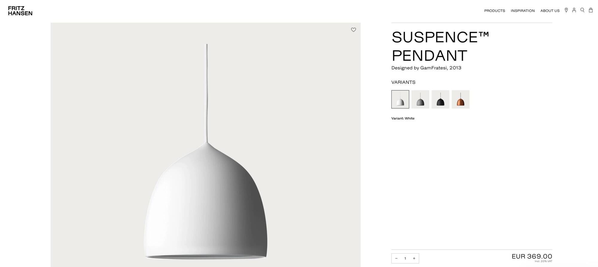 Suspension suspence by fritz hansen designed by gamfratesi, 2013