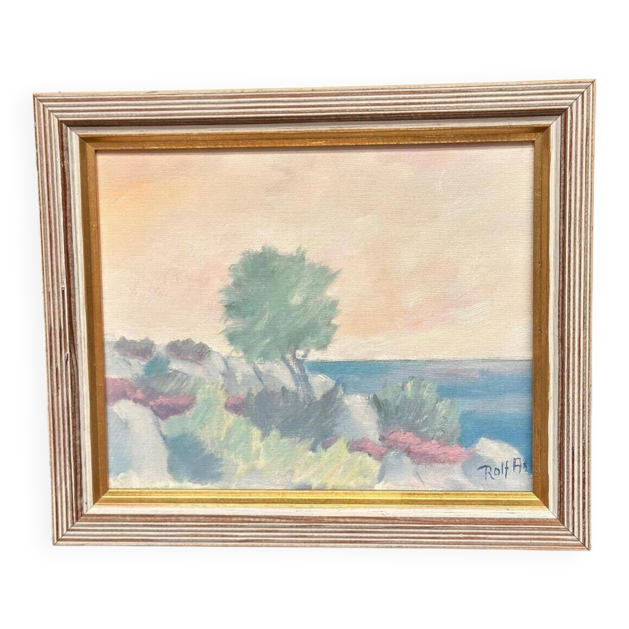 Original Swedish Oil On Canvas – “Landscape” By Rolf Andersson – Signed – Vintage & Framed – 33 × 27 Cm (13" × 10.6")