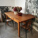 Oak wood farm table