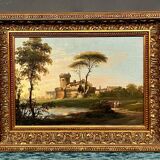 Old landscape. Oil on canvas.