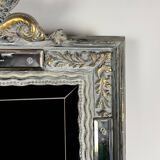 Grand miroir Venitien aux Cygnes, Glace Murano du XIXe siècle biseauté 133