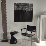 Sofa end in solid wood monoxyl organic shape black color