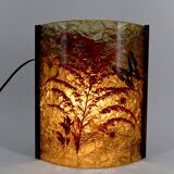Corner wall light from the potters of Accolay in patinated copper and fractal resin,