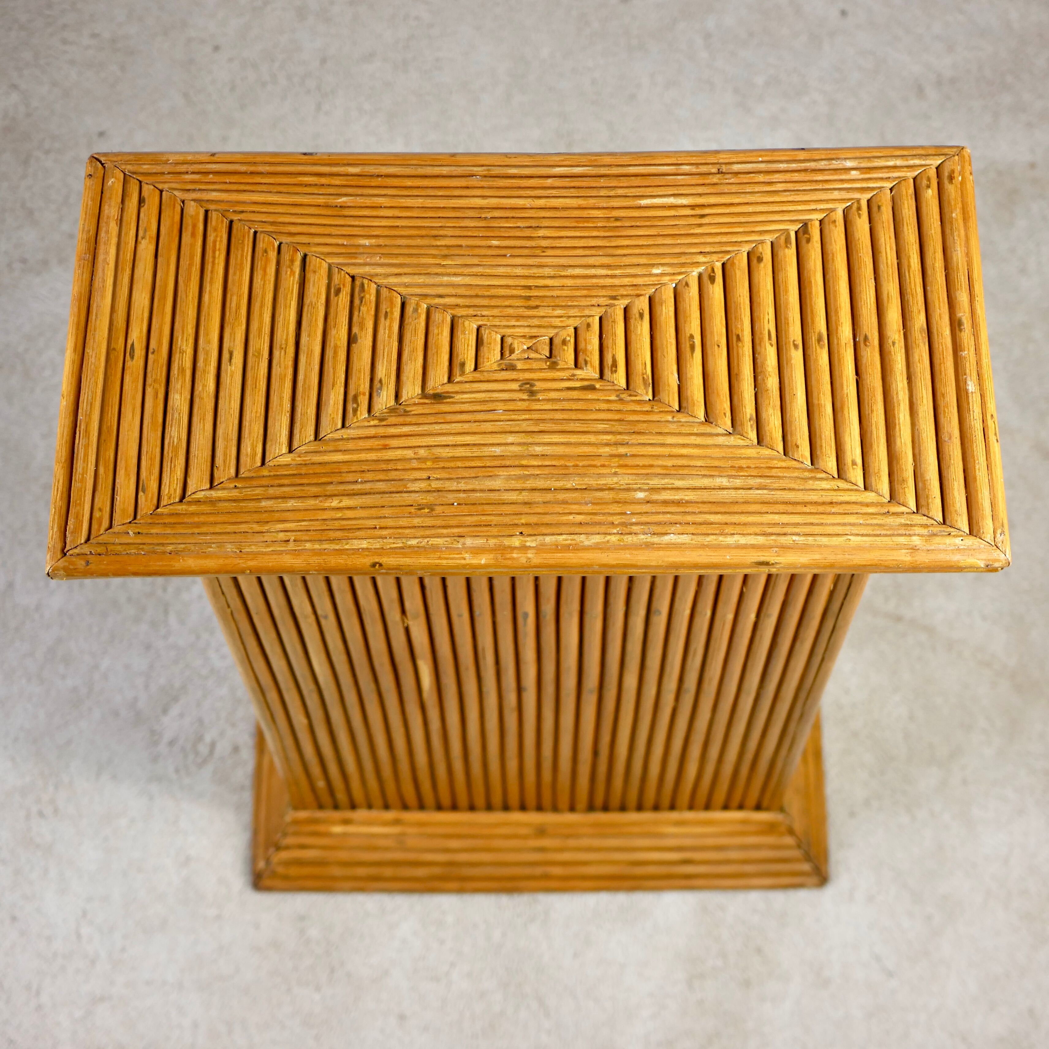 Pair of rattan pedestals 60s