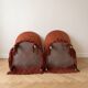 Pair of vintage toad chairs in rust fabric