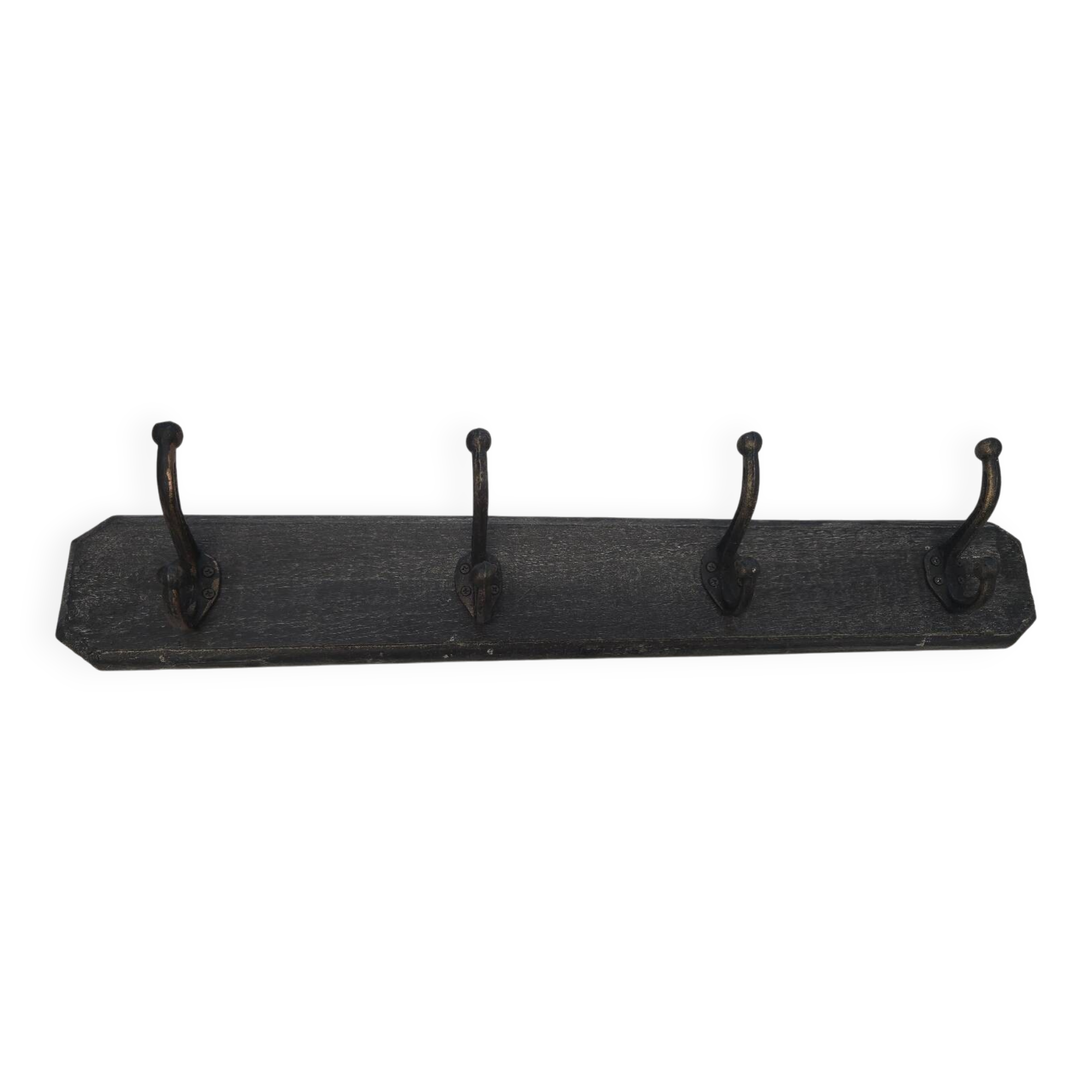 Wall-mounted coat rack with 4 hooks