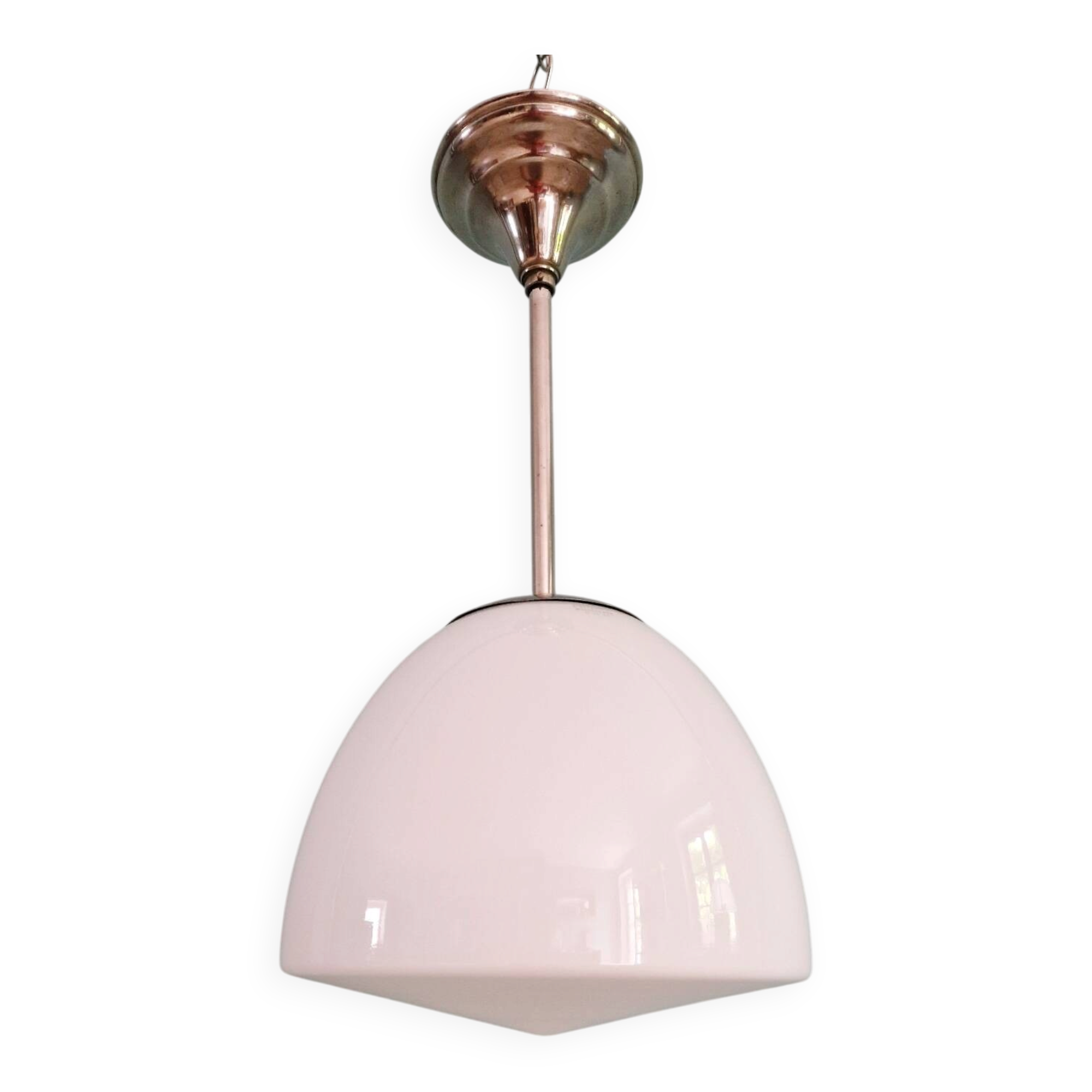 Bauhaus suspension by Philips in white opaline, 1930s.