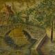 Oil painting popular art Bruges 20th century 1960