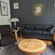 rare table basse ''ronde'' Vallauris par Raymonde Leduc.