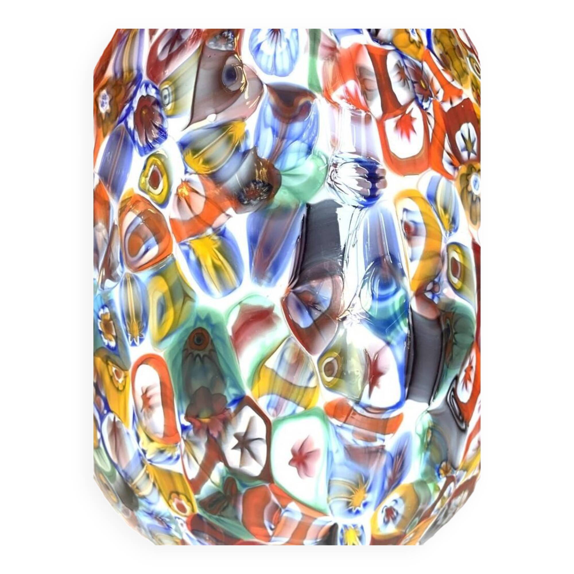 table lamp floral multicolor murano glass egg
