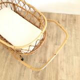 Vintage rattan cradle