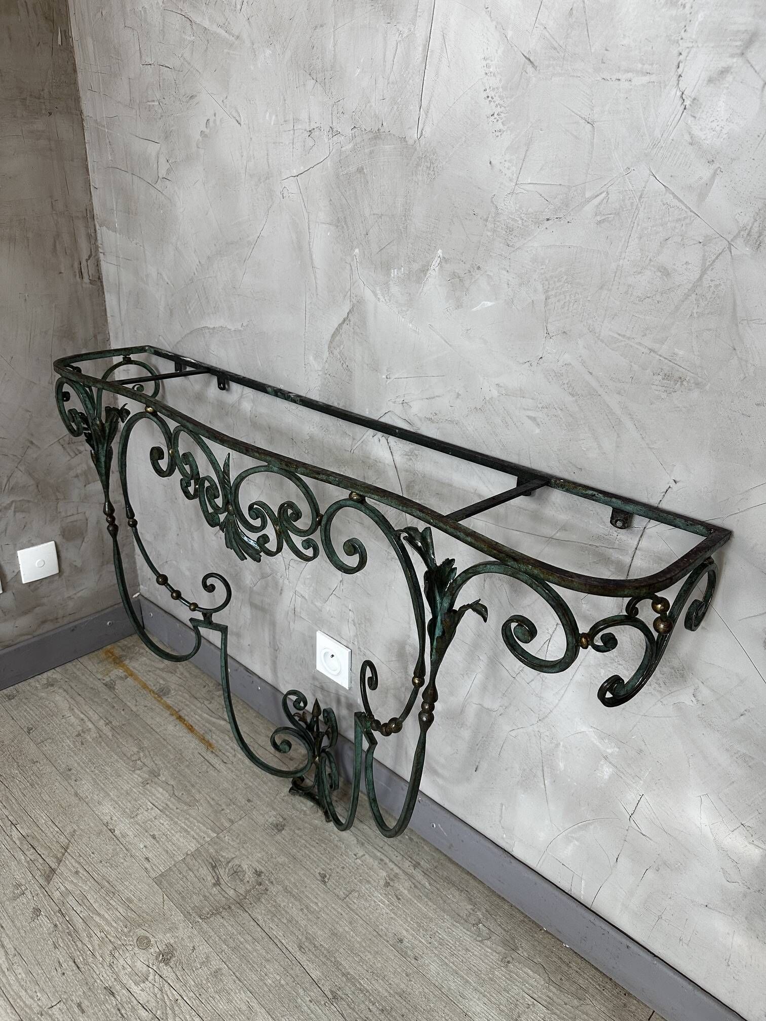 Console en fer forgé et marbre