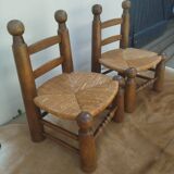 Pair of low mulched chairs