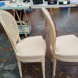 Beautiful set of six antique Louis XVI style chairs