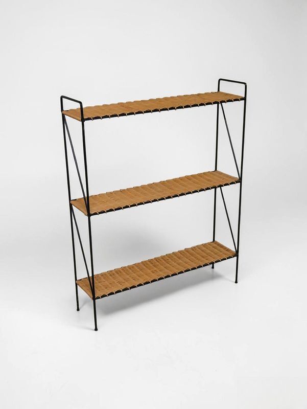 Rattan design bookshelf - Vintage 1960