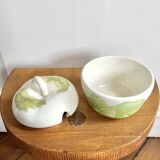 Vintage apple-shaped jam sugar bowl