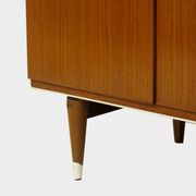 Large vintage mid century 5-door wardrobe with three drawers in teak, 1960s