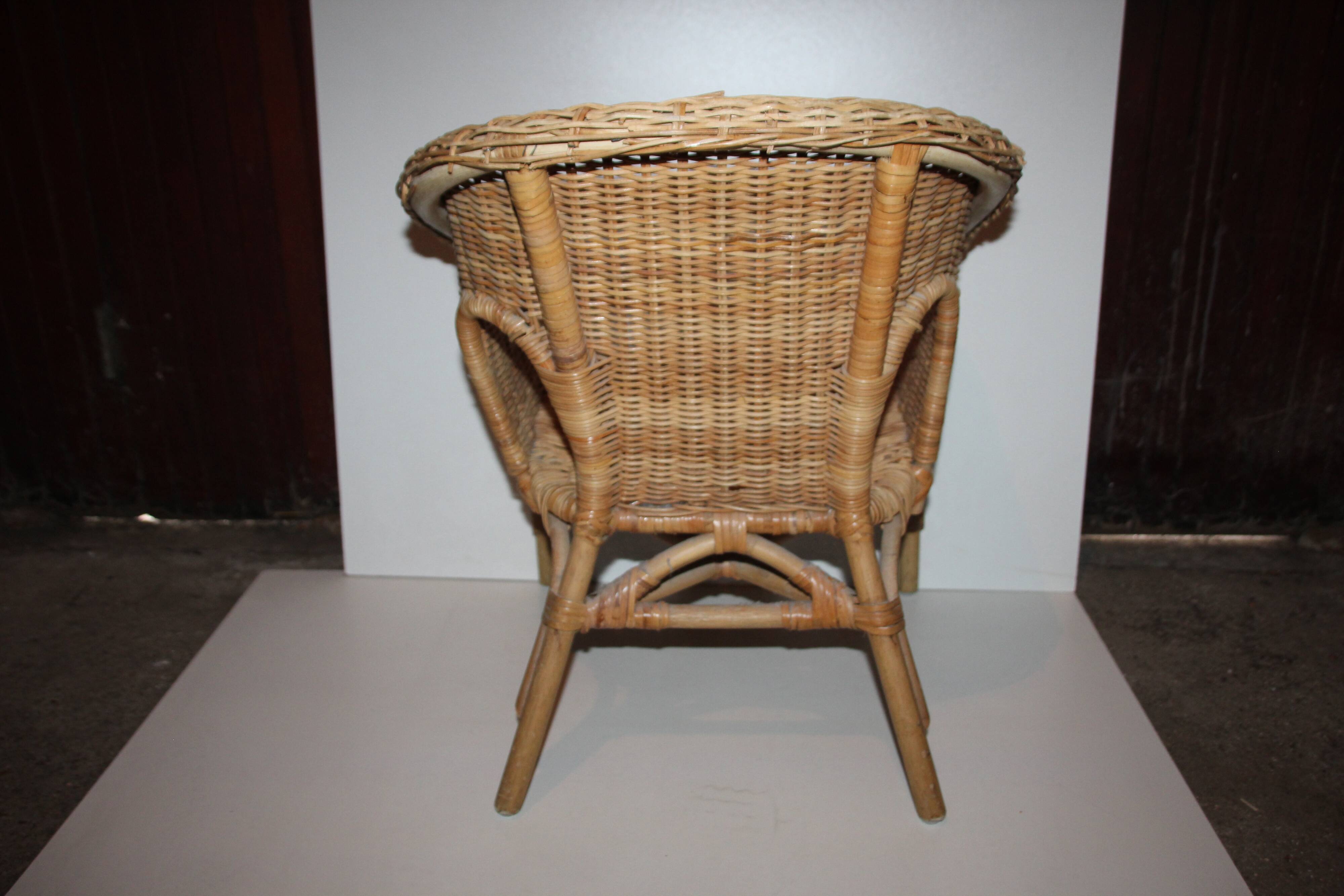 Small rattan armchair Children's chair Doll
