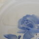 Hollow round dish in sarreguemines blue pink style diam 26.5 cm