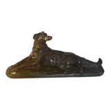 Large ancient sculpture – Reclining Greyhound after P.J. Mêne – edition