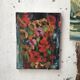 Toile huile ancienne fleurs