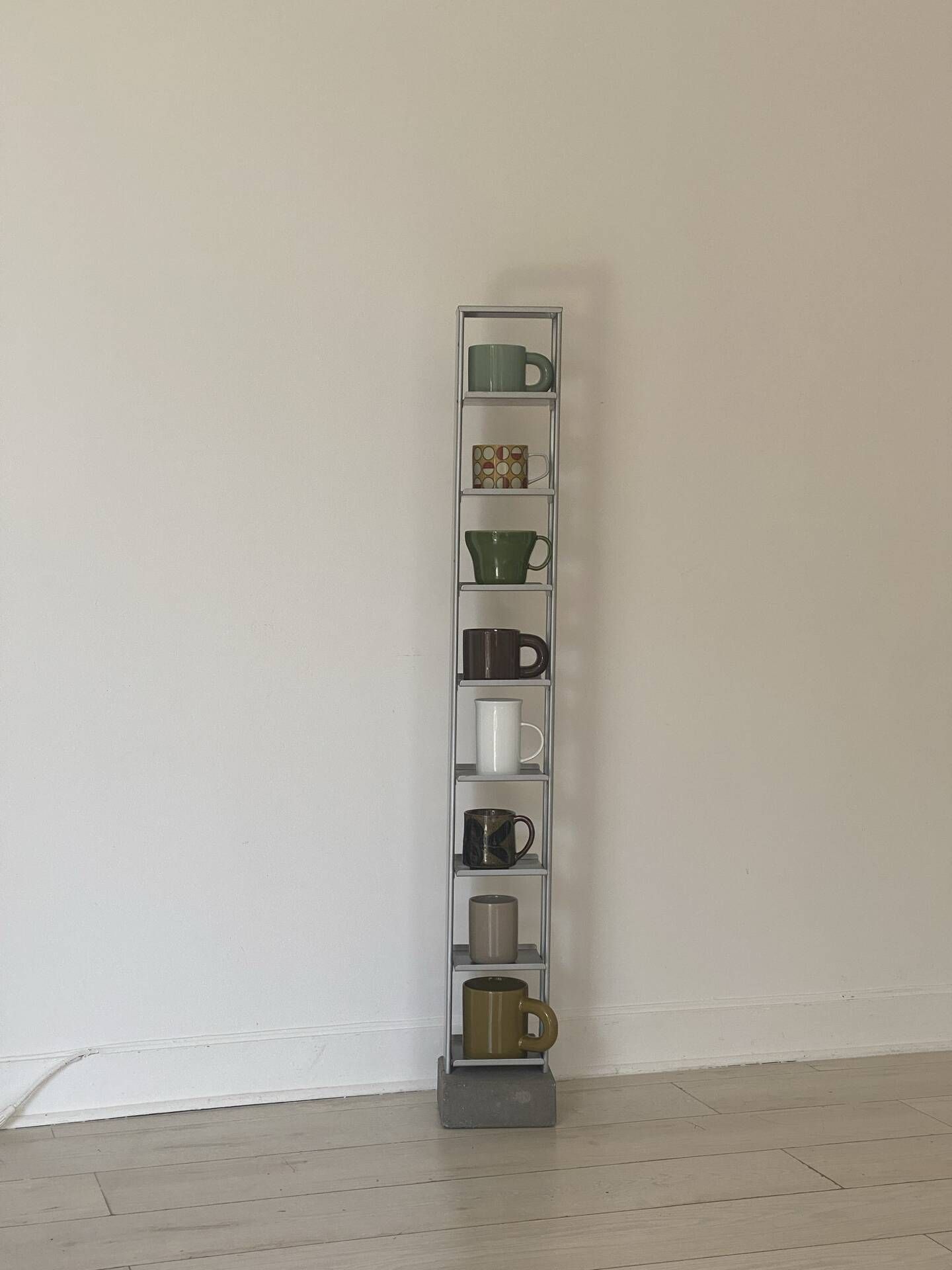 Metal tower and concrete block storage