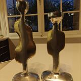 Pair of large candlesticks by David Marshall