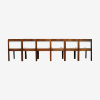 Ensemble de 6 chaises de salle à manger modernes par Gerard Geytenbeek pour meubles AZS, Pays-Bas années 1960