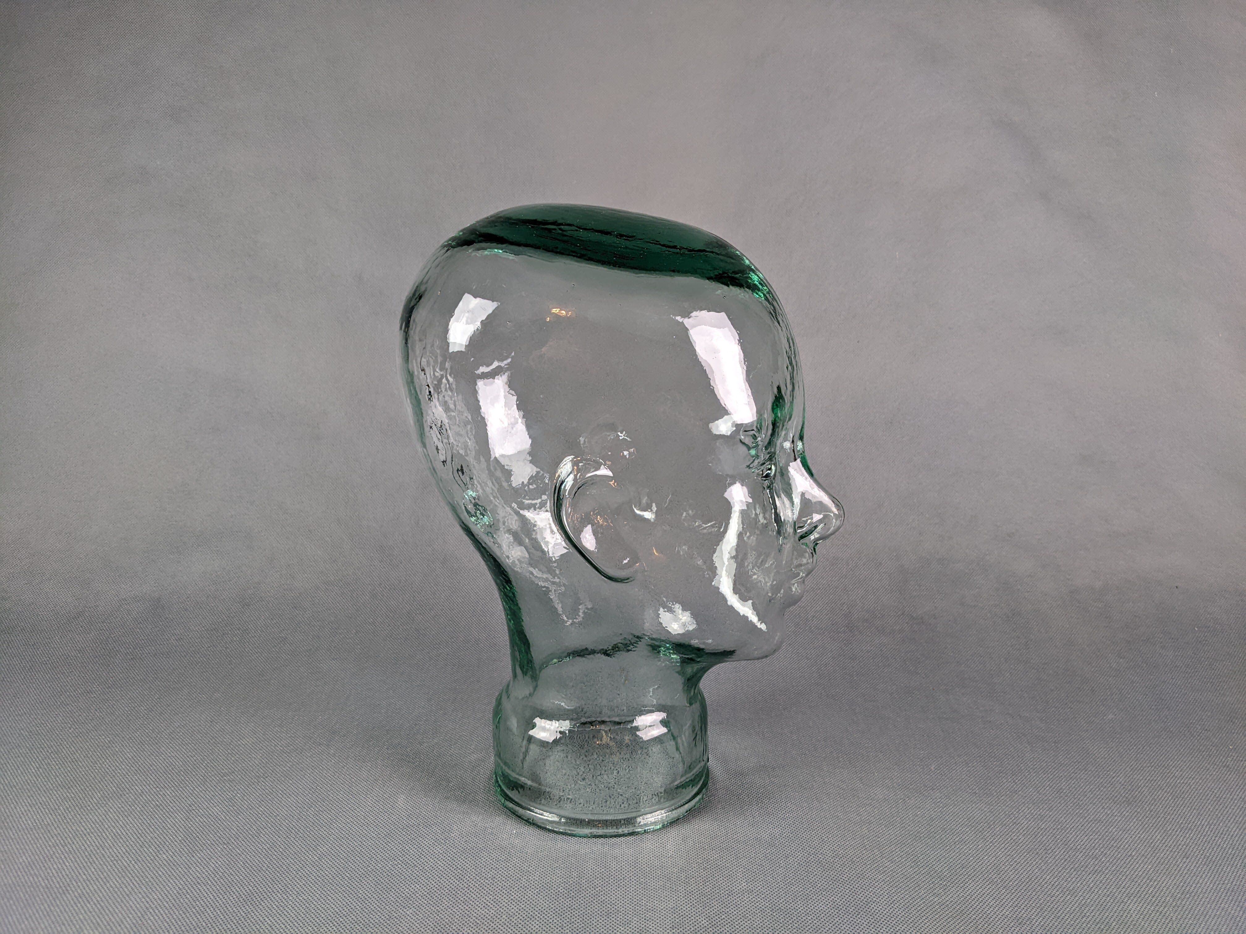 Glass head, hat holder or decoration, 70s-80s
