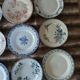 20 mismatched antique flat plates in ironstone