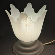 Art Deco style 1960s bedside lamp in molded and granite glass.
