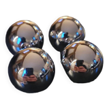 4 boutons boule laiton chromé 30mm