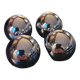 4 boutons boule laiton chromé 30mm