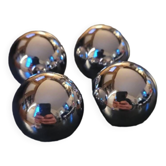 4 chrome-plated brass ball buttons 30mm