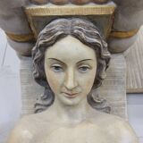 Neoclassical plaster fireplace with caryatids (nude women)