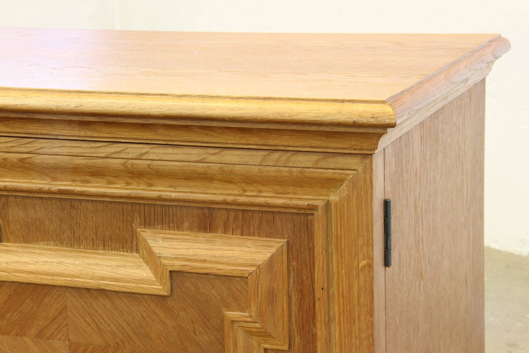 Vintage low sideboard in oak by Henning Kjærnulf, 1960s