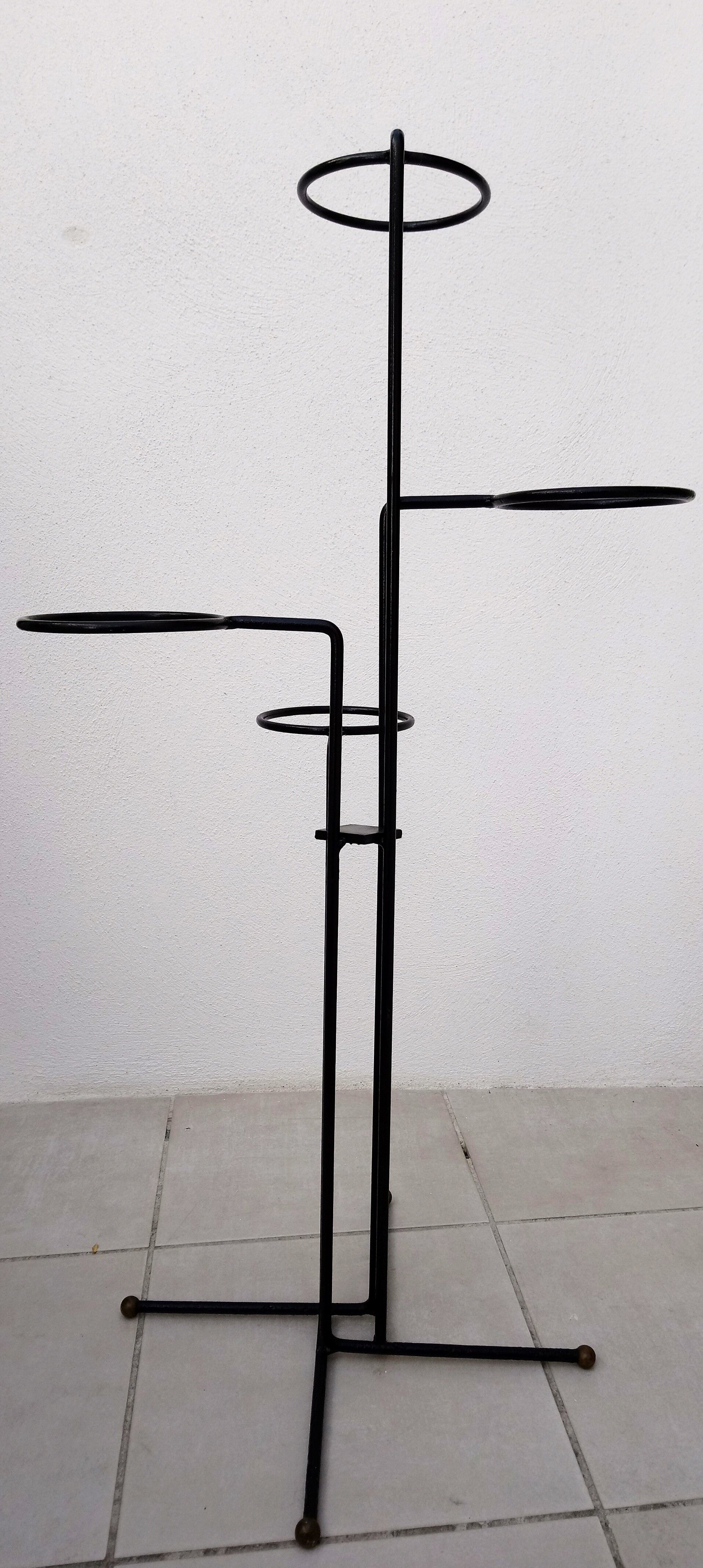 Black iron plant rack 50s