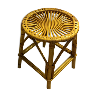 Vintage rattan stool