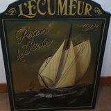 Tableau Country Corner en bois et en relief (bateau)