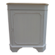 Vintage English furniture in pearl grey, wooden top.