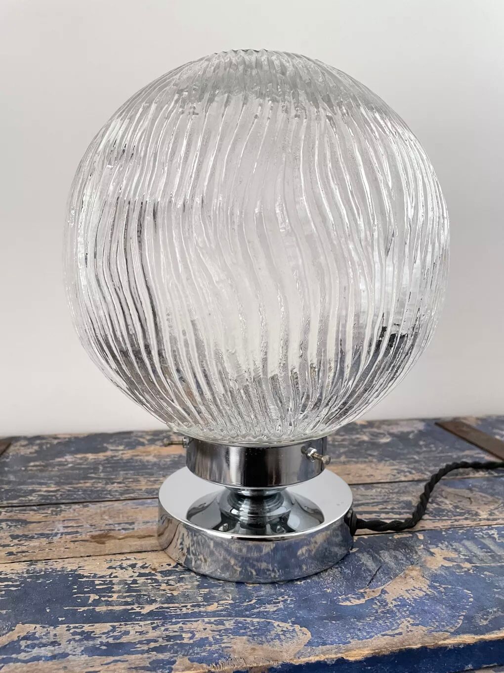 Table lamp glass and chrome