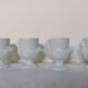 4 coquetiers poule porcelaine blanche