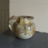 Pichet vintage en grès vernissé bleu
