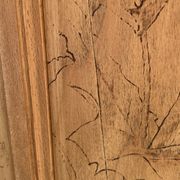 Parisian cabinet glazed raw wood nymphs and carved art nouveau decorations