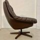Vintage danish mid century leather swivel egg chair by bramin 1960,s