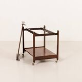 Italian mid century bar trolley, serving cart in rosewood, 1960s