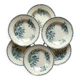 6 hollow plates in blackberry iron earth, Badonviller circa 1900