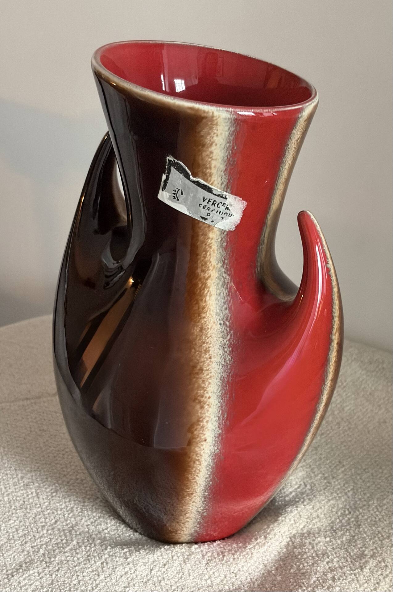 Vintage Mid-Century Verceram France Model 6325 Ceramic Vase – 1960’s