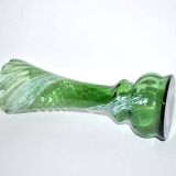 Vase ancien en verre de Clichy jaspé vert moucheté blanc